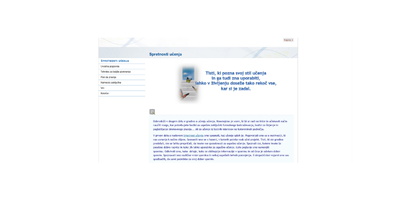 Vstopna stran spletne strani Spretnosti učenja. Vsebuje opis strani, spodbudno misel in podteme, ki so na spletni strani.