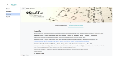 Vstopna stran spletne strani 