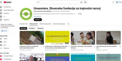 YouTube kanal Slovenske fundacije za trajnostni razvoj, ki predstavlja okoljske in trajnostne.