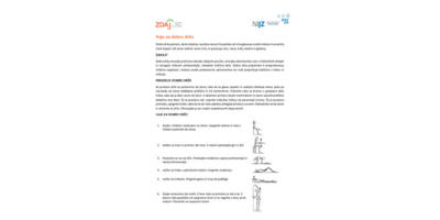 Vaje za dobro držo: opisan je pomen dobre drže in s slikovnim gradivom prikažejo vaje za izboljšanje drže.