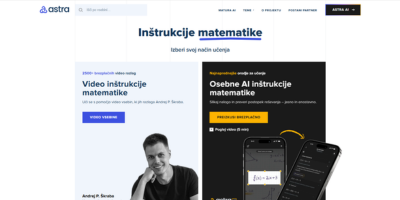 Vstopna stran platforme AstraAI, ki omogoča enostavno spremljanje razlag.