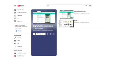 YouTube kanal z videoposnetki o uporabi spletnih aplikacij za sporočanje in video klice.