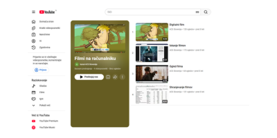YouTube kanal z videoposnetki o iskanju, varnem ogledu, prenosu ter organizaciji filmov na računalniku.