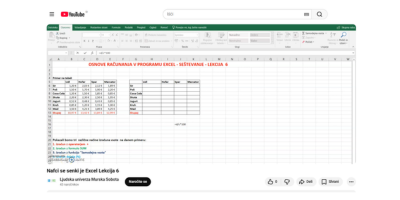 Videoposnetek, ki pokaže osnovni postopek izračuna deleža v programu Excel.