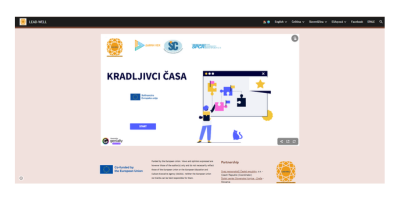 Digitalna soba pobega z nalogami o kradljivcih časa in strategijami za boljše upravljanje z osebnim časom.