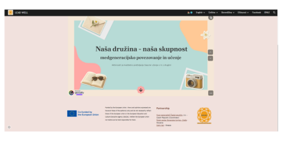 Digitalna soba pobega z interaktivnimi nalogami, ki spodbujajo sodelovanje različnih generacij in krepijo družinske ter medgeneracijske veščine.