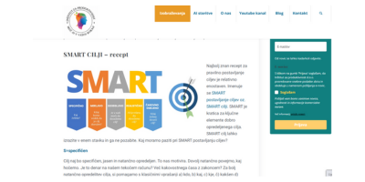 Članek “SMART cilji namesto novoletnih zaobljub”, pojasni način postavljanja jasnih in merljivih ciljev.