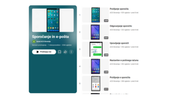 Serija videov “Sporočanje in e-pošta”, ki prikazujejo pošiljanje, odgovarjanje in upravljanje sporočil ter e-pošte.
