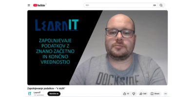 YouTube posnetek, ki prikazuje vnos in samodejno zapolnjevanje zaporedij števil in datumov v celicah.